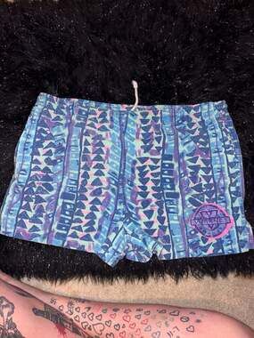 Vintage 80s Vuarnet France Geometric Aztec Print Shorts Made in USA Size XL